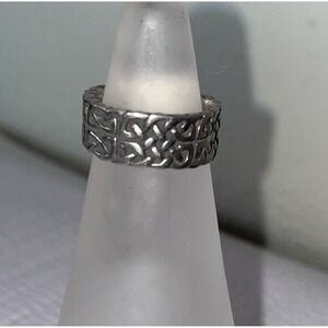 Estate Sterling Silver 925 Celtic Knot Band Ring Size 8.5